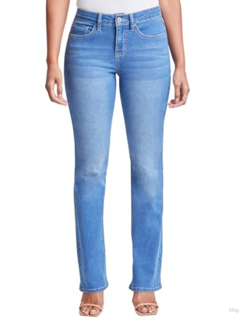 High Rise Flap Pocket Bootcut Jeans Sustainable Stretch Denim